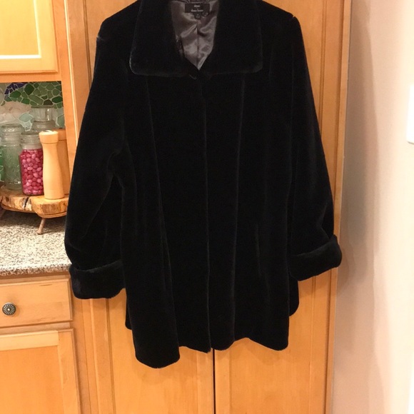 NWOT Women’s Dennis Basso faux fur coat - black - 3X - Picture 3 of 11